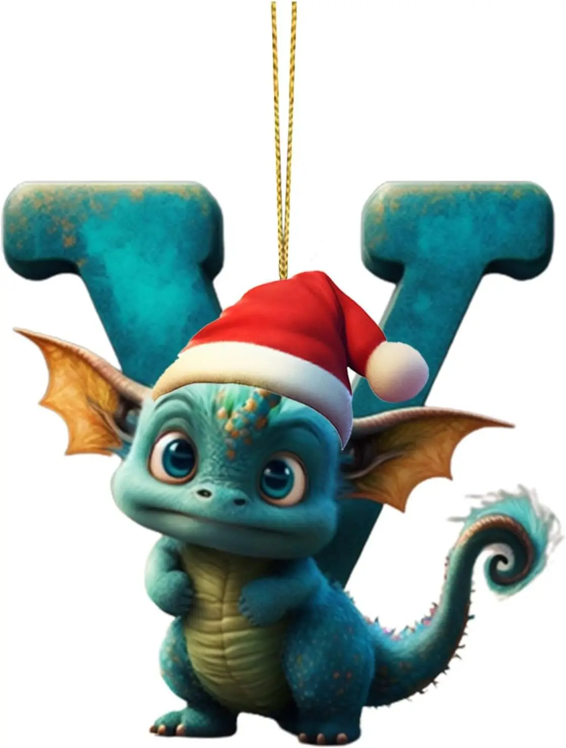 thumbnail image 1 of 26 letras colgantes de Navidad 2D lindo dragón bebé colgante adorno de árbol decoraciones de encanto acrílico hogar árbol de Navidad adornos regalos, 1 of 5
