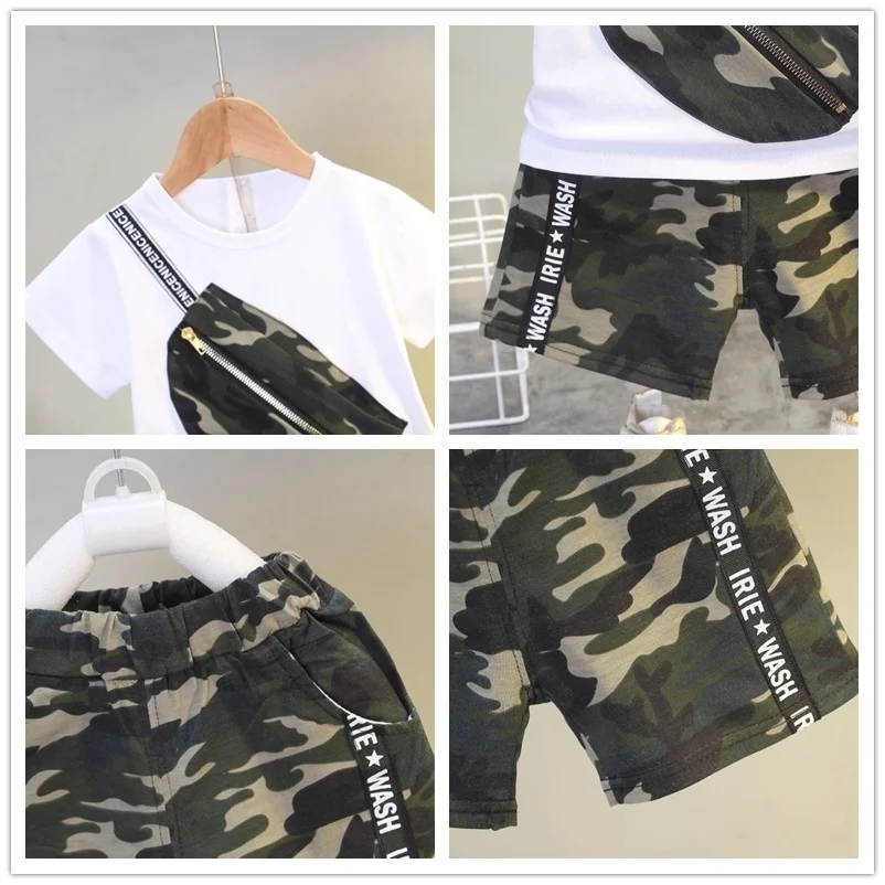 Children Clothes Fashion Summer Baby Girls Clothing Boys Sports T-Shirt Shorts 2Pcs/Sets Toddler Cotton Costume Kids Tracksuits