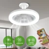 Ceiling Fans With Remote Control and Light LED Lamp Fan E27 Converter Base Smart Silent Ceiling Fans For Bedroom Living Room 1