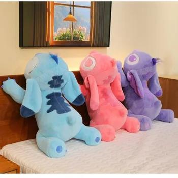 90cm Big Size Lying Style Disney Stitch Pillow Plush Toy Lilo Plushies Cartoon Rag Doll Home Decoration Girl Christmas Gift