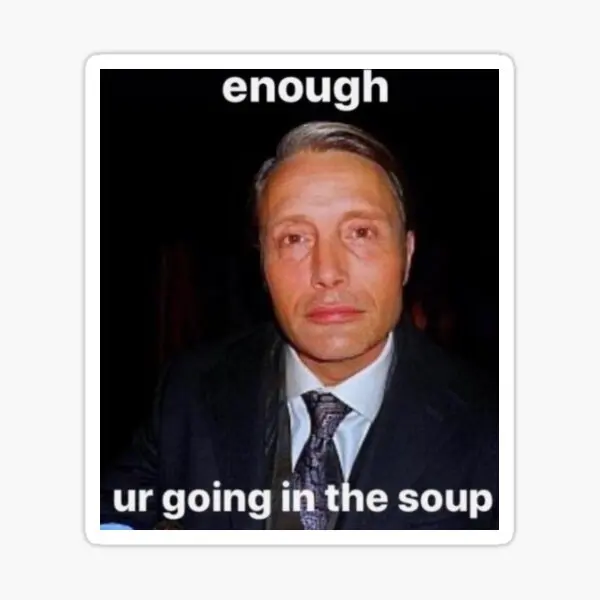 Graffiti Stickers Mads Mikkelsen Hannibal Meme 5PCS for Water Bottles Window Luggage Home