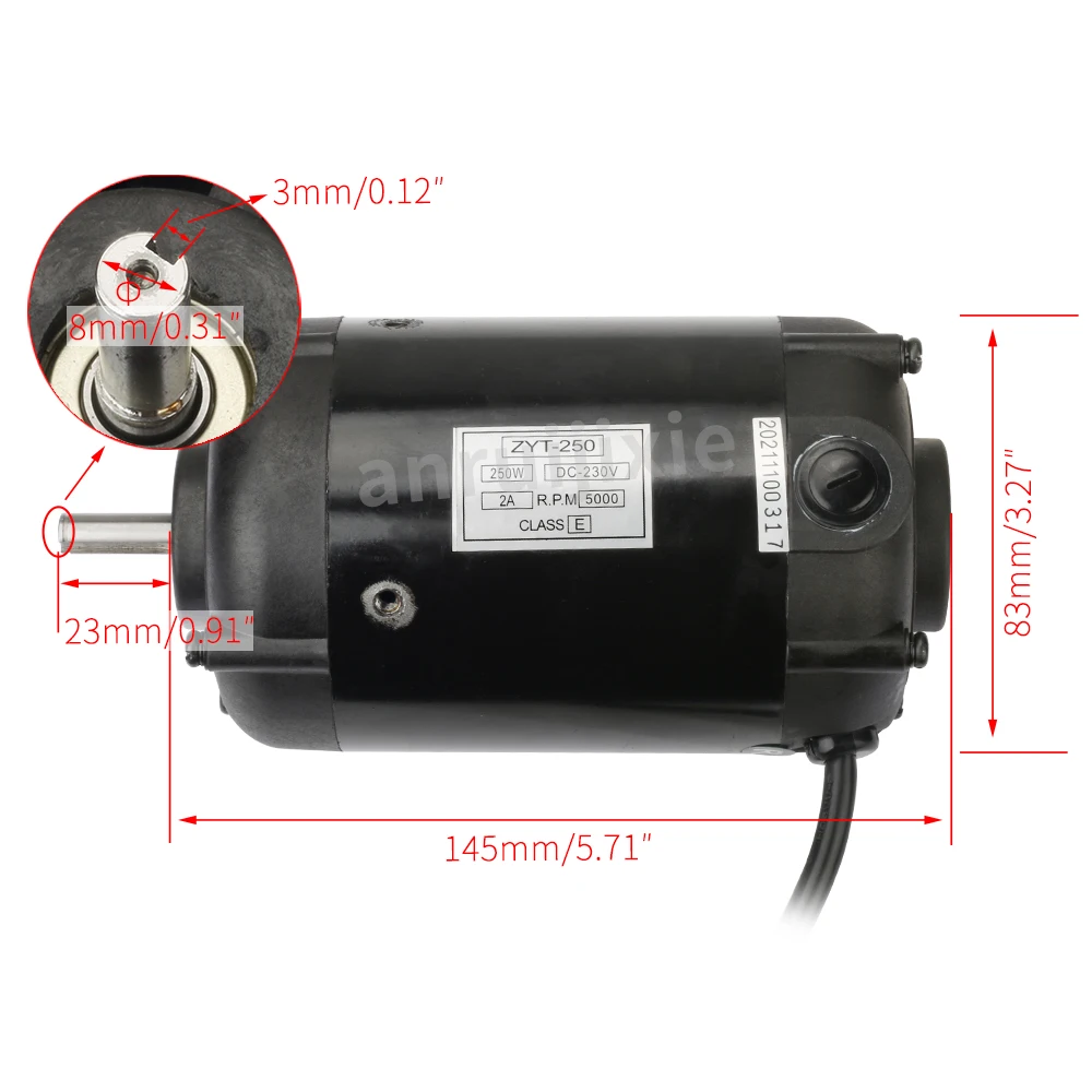 DC 브러시 모터 ZYT-250W 220V 및 110V SIEG C2-150/그리즐리 G8688/제트 BD-6