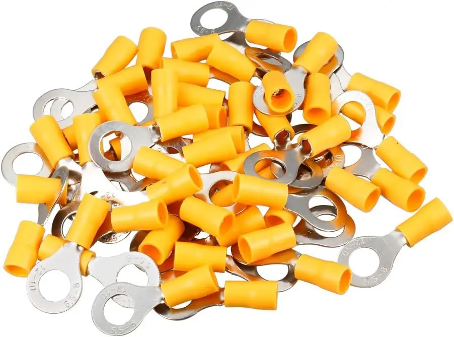 

50Pcs RV5.5-8 Insulated Terminals Ring Electrical Wire Crimp Connectors for AWG 12-10