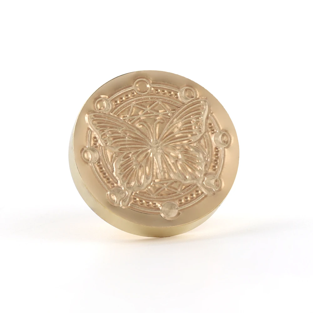 Wax Seal Stamp Wax Seal Stamp Set 1pc Creative Butterflies series Pattern Wax Seal Stamps Head 0.98" Removable Brass Heads For Decorating Invitations Envelopes