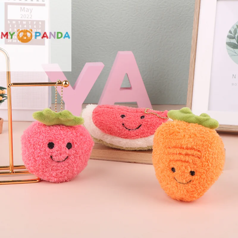 

Fruit Pendant Plush Toy Doll Keychain Carrot Cherry Watermelon Plush Stuffed Dolls Keyring Backpack Charms Girl Bag Decor Gifts