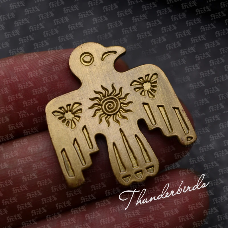 American High Quality Sun God Thunder Bird Brooch Ancient Traditional Totem Bronze Badge Classic Clothing Accessories