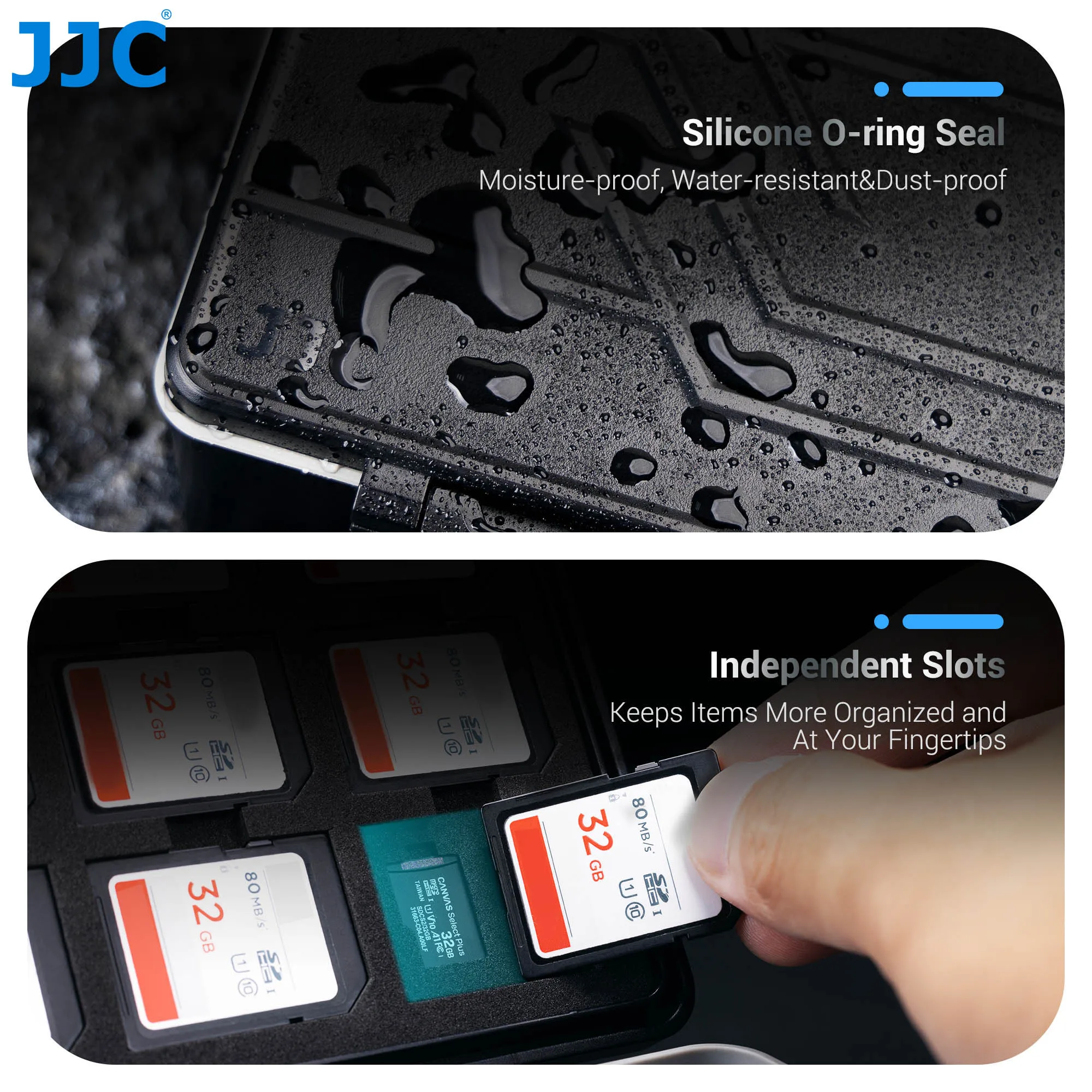 Jjc-waterproof Anti-static Usb Flash Drive Case Thumb Drive Storage Holder Box Acessórios Bolsa 24 Slots - Imagem 6