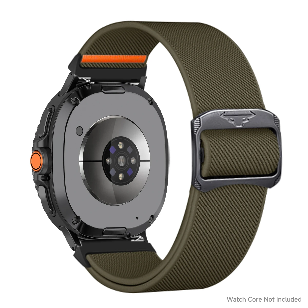 Nylon Elastic Sport Band in Midnight Black - Versatile Adjustable Strap Bracelet
