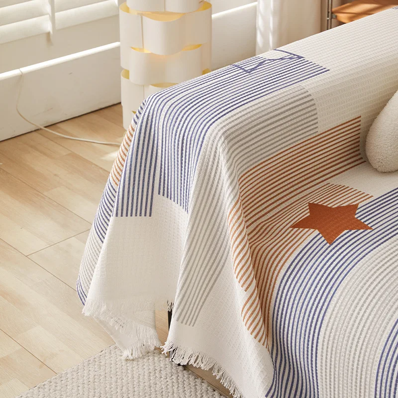 Waffle Sofa Towel Bohemian Sofa Cover Fabric Premium Sofa Mat Four Seasons Universal Sofa Cover Mat Modular Sofa Sofa Cloth 4