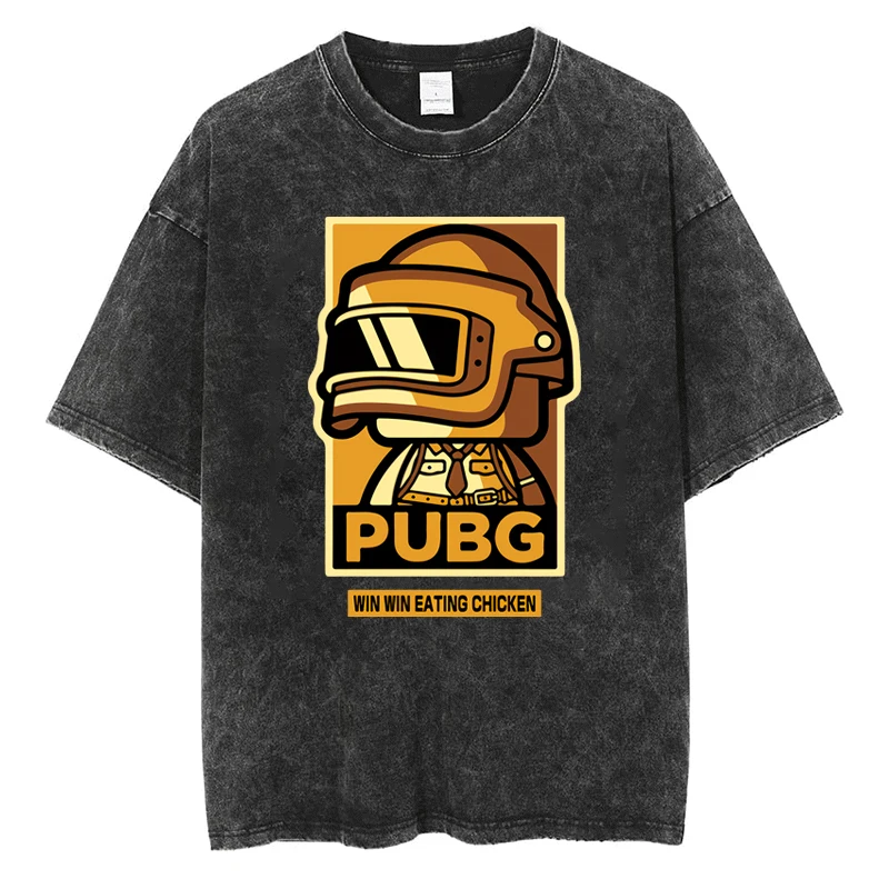 

PUBG Level 3 Helmet T Shirt Y2k Harajuku Hip Hop Fashion Casual Unisex Streetwear T-shirt Vintage Cotton Oversized Loose Tees