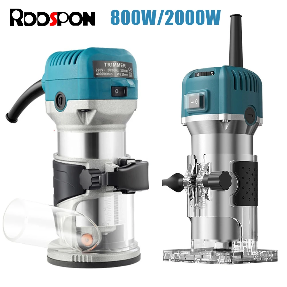 800W/2000W Electric Wood Router Electric Trimmer Woodworking Milling ...