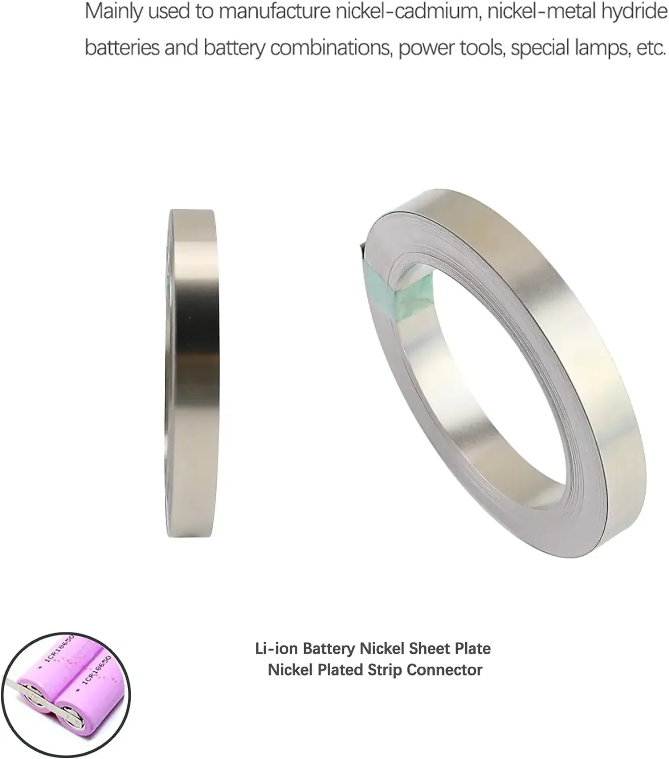 18650 Li-ion battery nickel plated strip connector 0.1mm 0.12mm 0.15mm 0.2mm battery connector spot weld steel belt 10m/Roll
