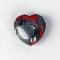 Hand Carved African blooded jasper Heart-shape Stones, Crystal Love Stone, Healing Figurine, Meditation Ornament, Home Decor 1