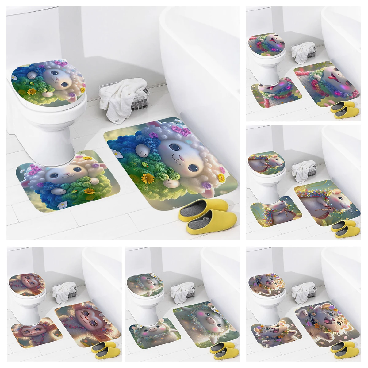 

Домашние напольные коврики для ванной комнаты в натуральном животном стиле, коврик для ног для ванной, современные аксессуары для ванной комнаты, Противоскользящий коврик для ванной