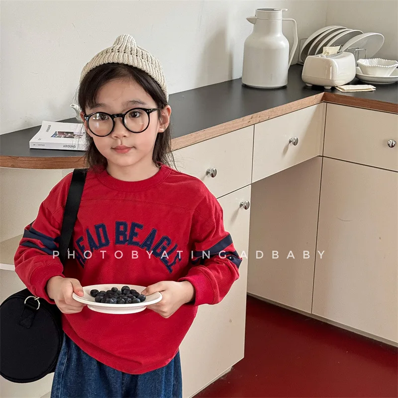 2025 Autumn New Children Long Sleeve T Shirts Boys Girls Letter Embroidery Cotton Tops Kids Casual Sweatshirt Bottoming Shirt 6 2025 Autumn New Children Long Sleeve T Shirts Boys Girls Letter Embroidery Cotton Tops Kids Casual Sweatshirt Bottoming Shirt - Image 6