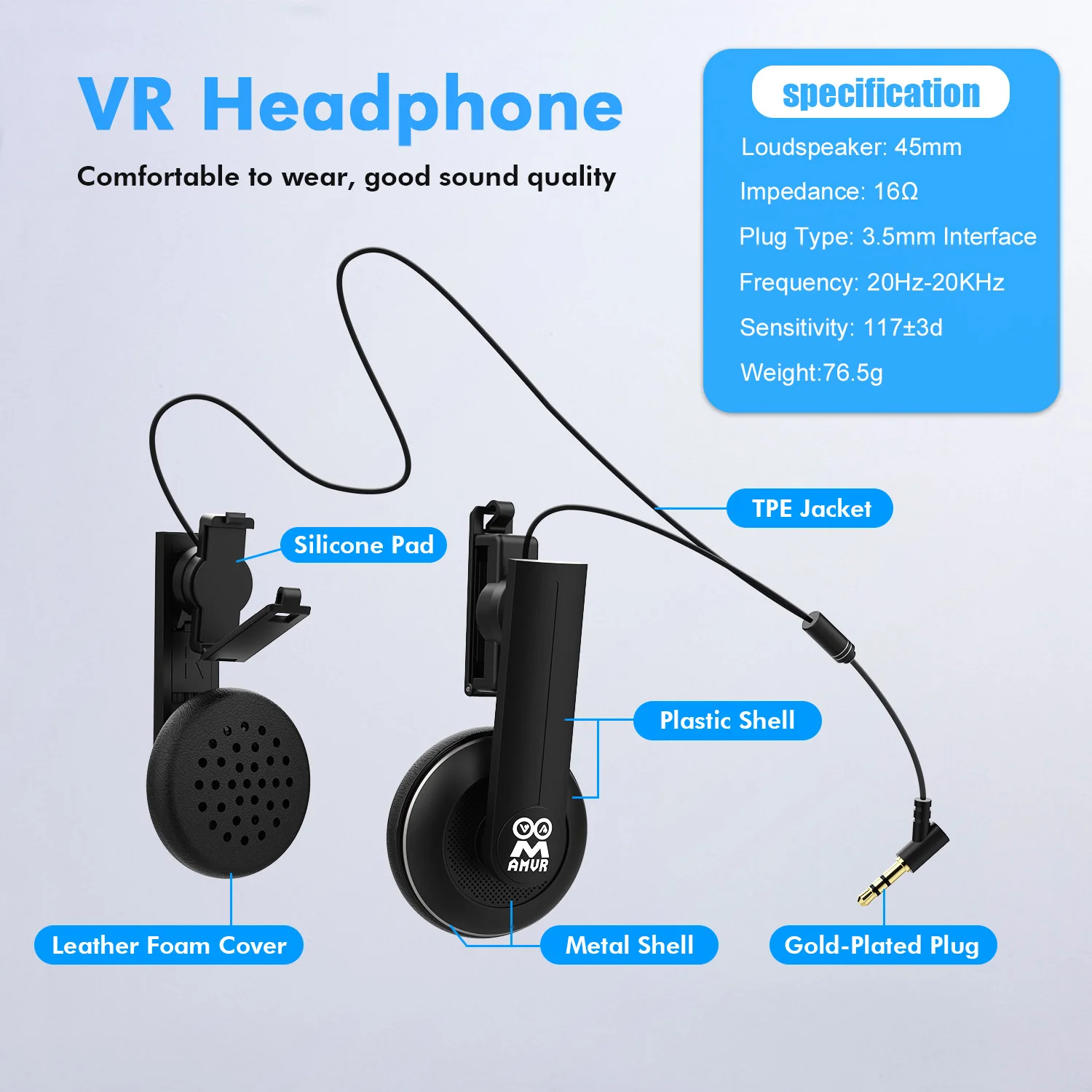 VR Headphone For Oculus Quest 2 In-ear all-in-one headset Gaming Earphones VR Accessorie