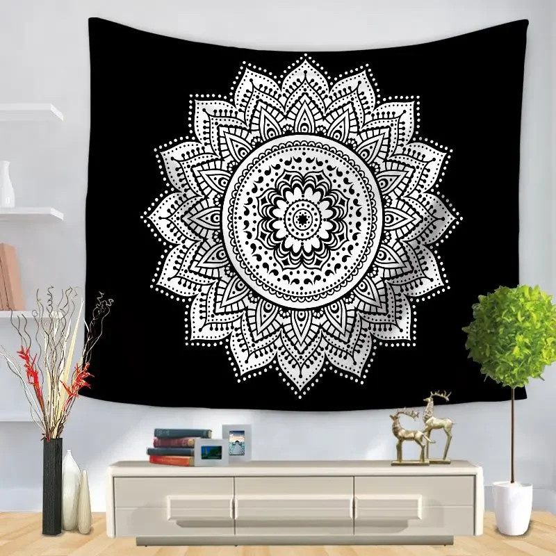 

Stylish minimalist mandala series tapestry high-end atmosphere non-woven comfortable quality beach mat beach towel