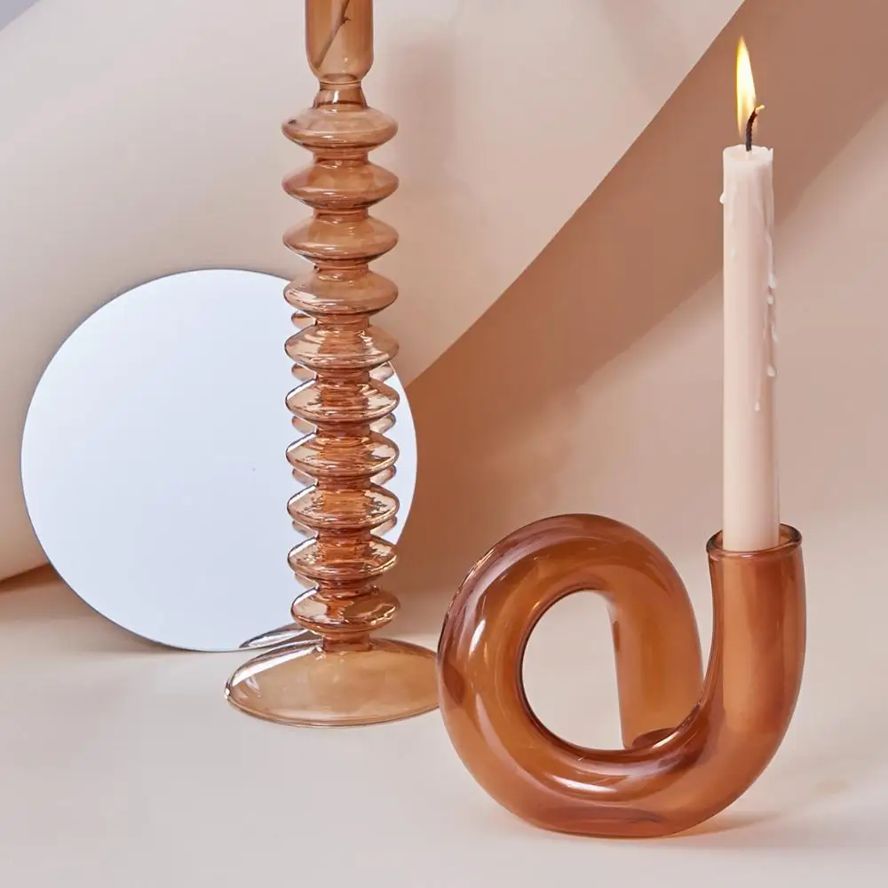 Twisted Glass Candle Holder Vase 5 | Twisted Glass Candle Holder Vase 5