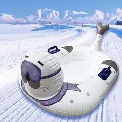 Inflatable Snow Tube Duty Freeze-Resistant 47'' Snow Sled Outdoor Winter