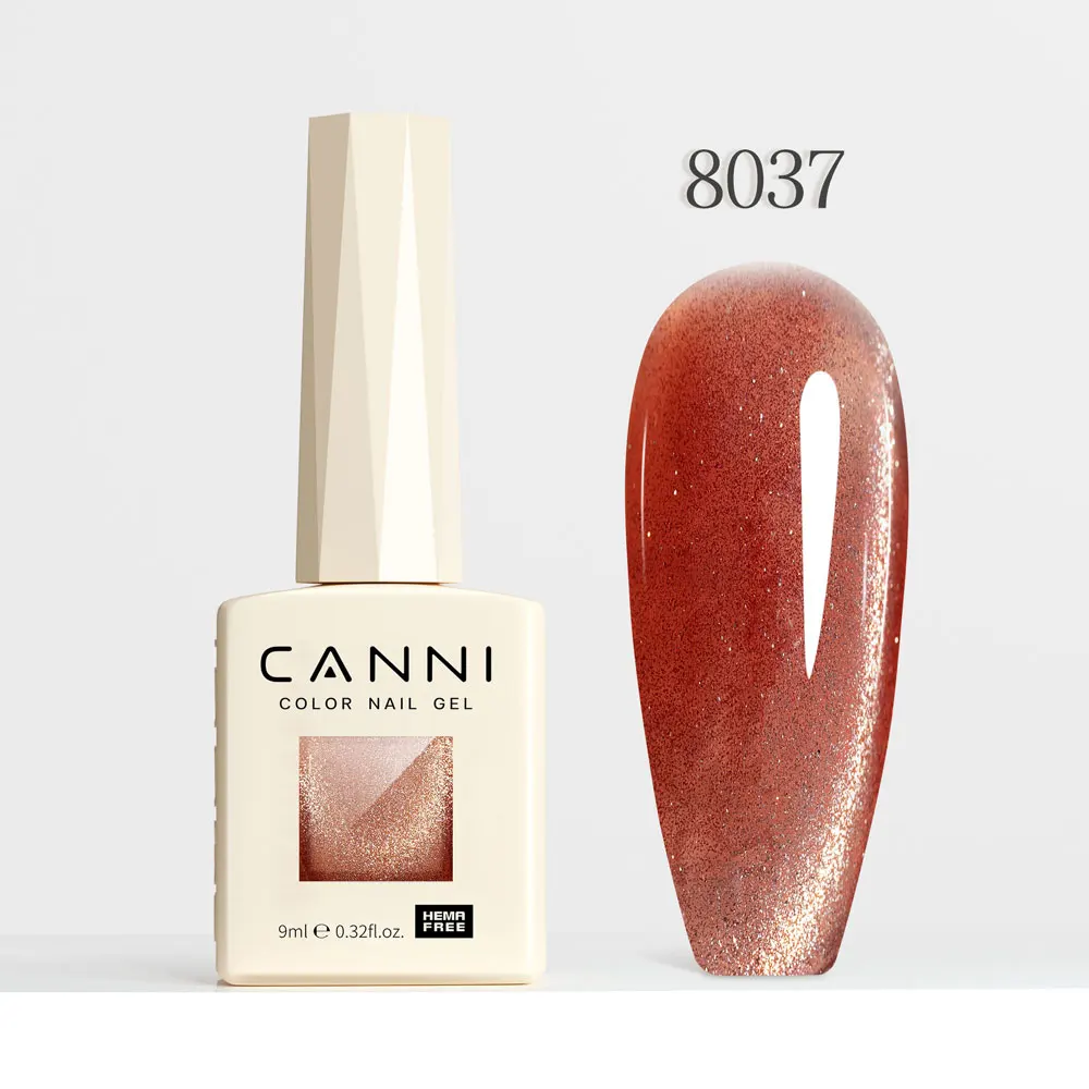 CANNI Super Glossy Glitter Cat Eye Nail Gel Polish - Hema Free Diamond Top Coat, Semi-Permanent UV LED Varnish