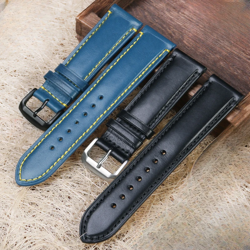 Per Citizen Air Eagle Blue Angel One Two Three Generation Fashion Polso In Pelle Impermeabile Con Strumento 22 23Mm Cinturino Per Orologio Nero