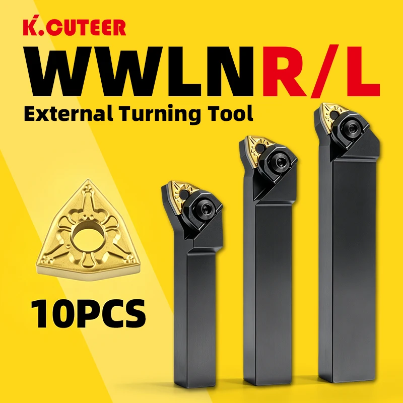 External Triangular Turning Tool Holder Set – CNC Lathe Tool Holder with WNMG08 Carbide Inserts for External Turning, Facing & Profiling 1