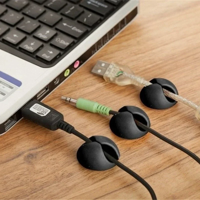 Desktop Wire Storage Charger Cable Clips 10/20Pcs Winder Silicone Cable Organizer Cord Holder  for Car USB Charging Tablet Wire