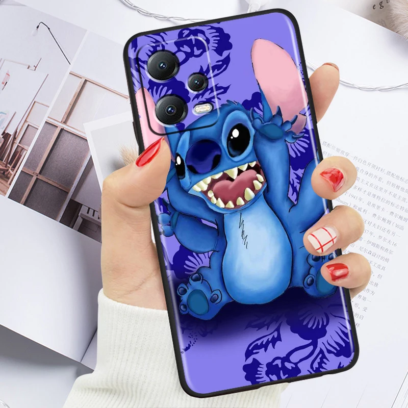 thumbnail image 1 of Funda de teléfono con dibujos animados de Stitch para Xiaomi Redmi Note 13, 12R, 12, 12S, Turbo, 11, 11T, 11S, 10, 10S Pro Plus 5G, color negro, 1 of 5