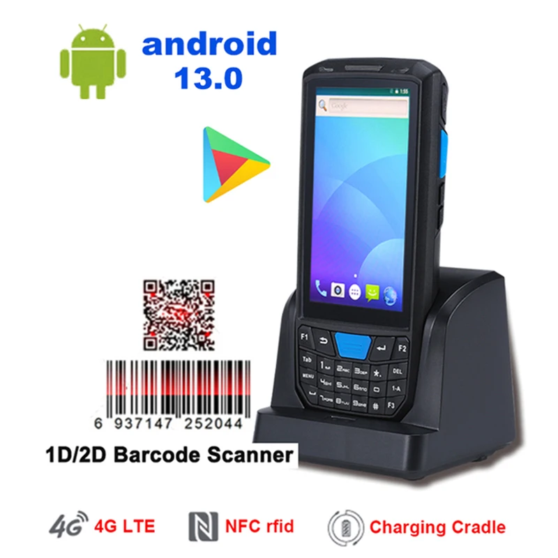 Rugged PDA Android 13 OS Terminal 1D 2D Barcode Scanner 4G WiFi GPS Bluetooth NFC Handheld Data Collector
