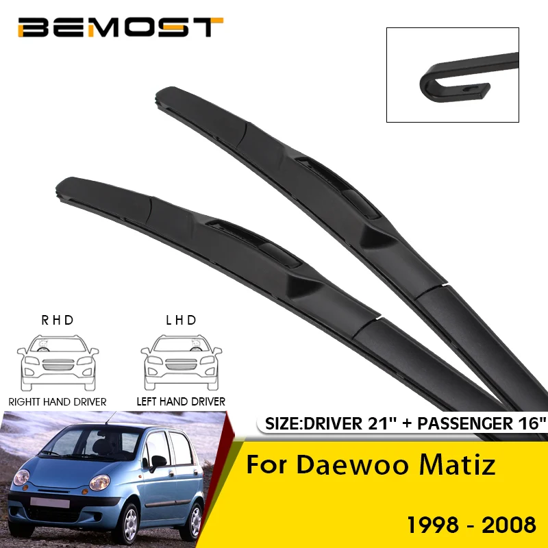 Spazzole Tergicristallo Per Auto Per Daewoo Matiz 1998-2008 Parabrezza Parabrezza Lame Per Finestrini Anteriori 21 "+ 16" Accessori Per Auto