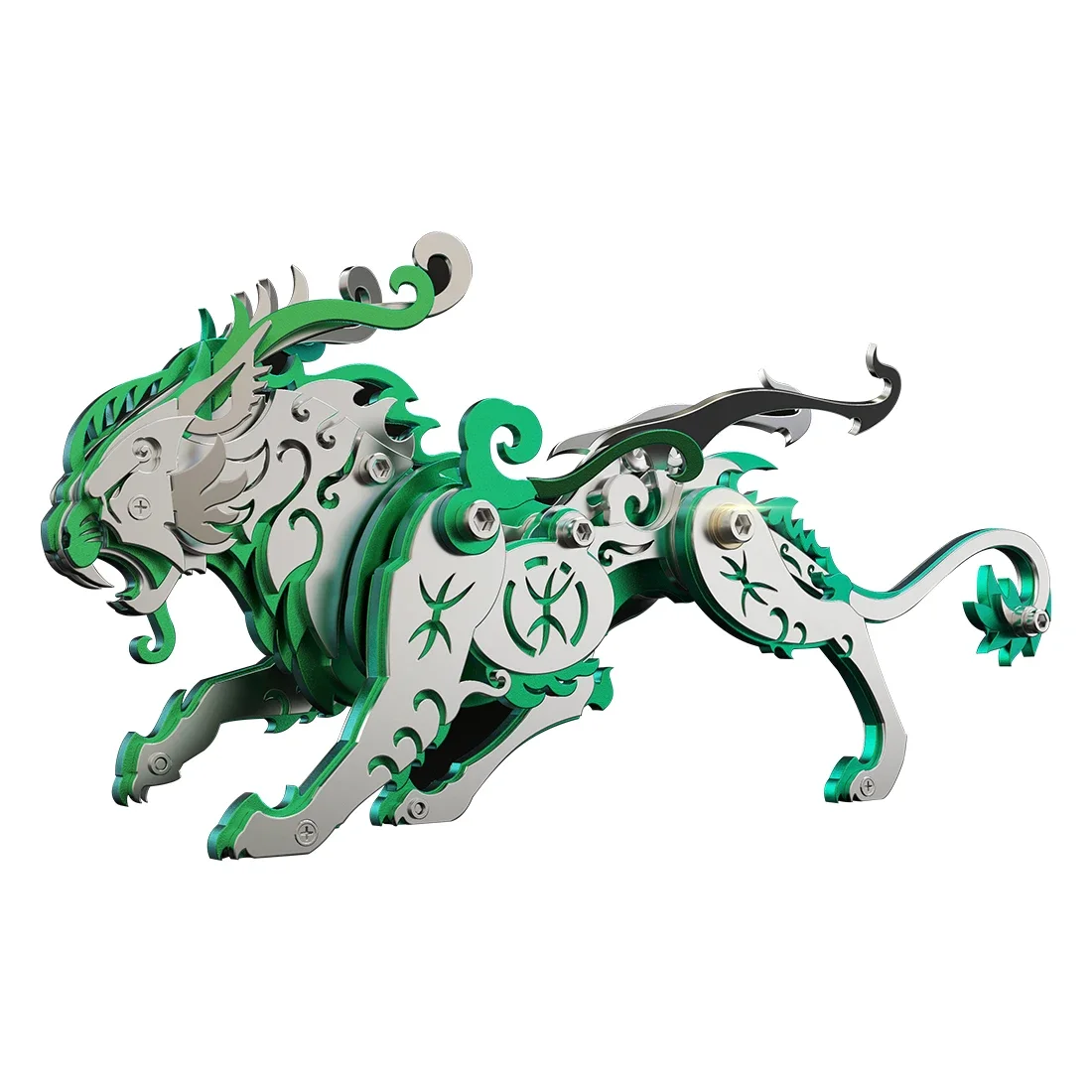 

NEW 3D Metal Bi'an Tiger Assembly Model Kit DIY Mini Ancient Chinese Beasts Toys (92PCS/Golden)