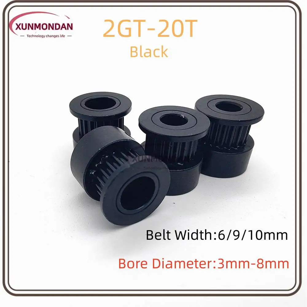 Xunmondan 2GT Timing Pulley 20 teeth Bore 3、3.17、4、5、6、6.35、8mmfor width 6/9/10mm 2GT Synchronous Belt Small backlash 20Teeth