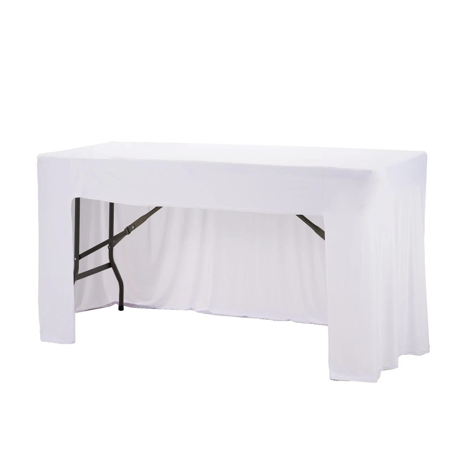 1PCS White Black color elastic Table cover for Wedding banquet 6Ft size Spandex rectangle table skirt fitted tablecloth table cover,table skirt,spandex table skirt