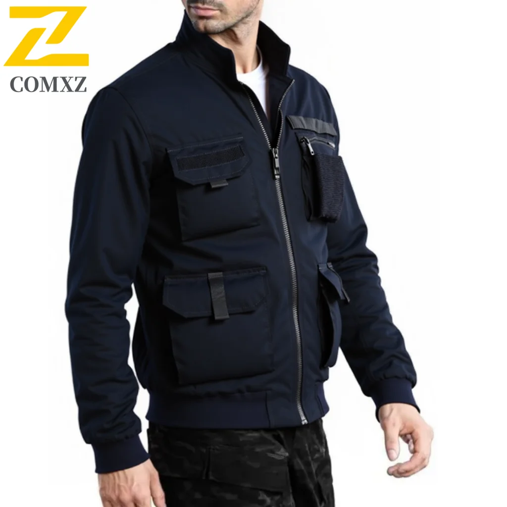 Mens Tactical Bomber Jacket Military Workwear Multi Pocket Baseball Collar Lightweight Outdoor Camping Hiking Motorcycle Coat​
