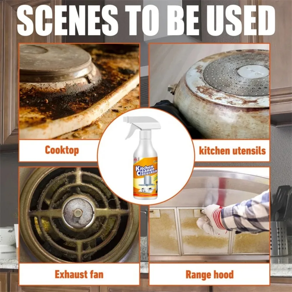 300ML Kitchen Grease Foam Cleaner Stain Remover Multi-Purpose Dirt Oil Cleaning Bubble Spray Washing Tools for Grills Ovens oil cleaner kitchen cleaner