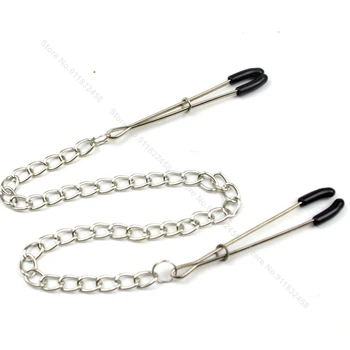 Stainless Steel Metal Chain Nipple Milk Clips Breast Clip Sex Slaves Nipple Clamps Sex Toys Butterfly Style For Couples 6