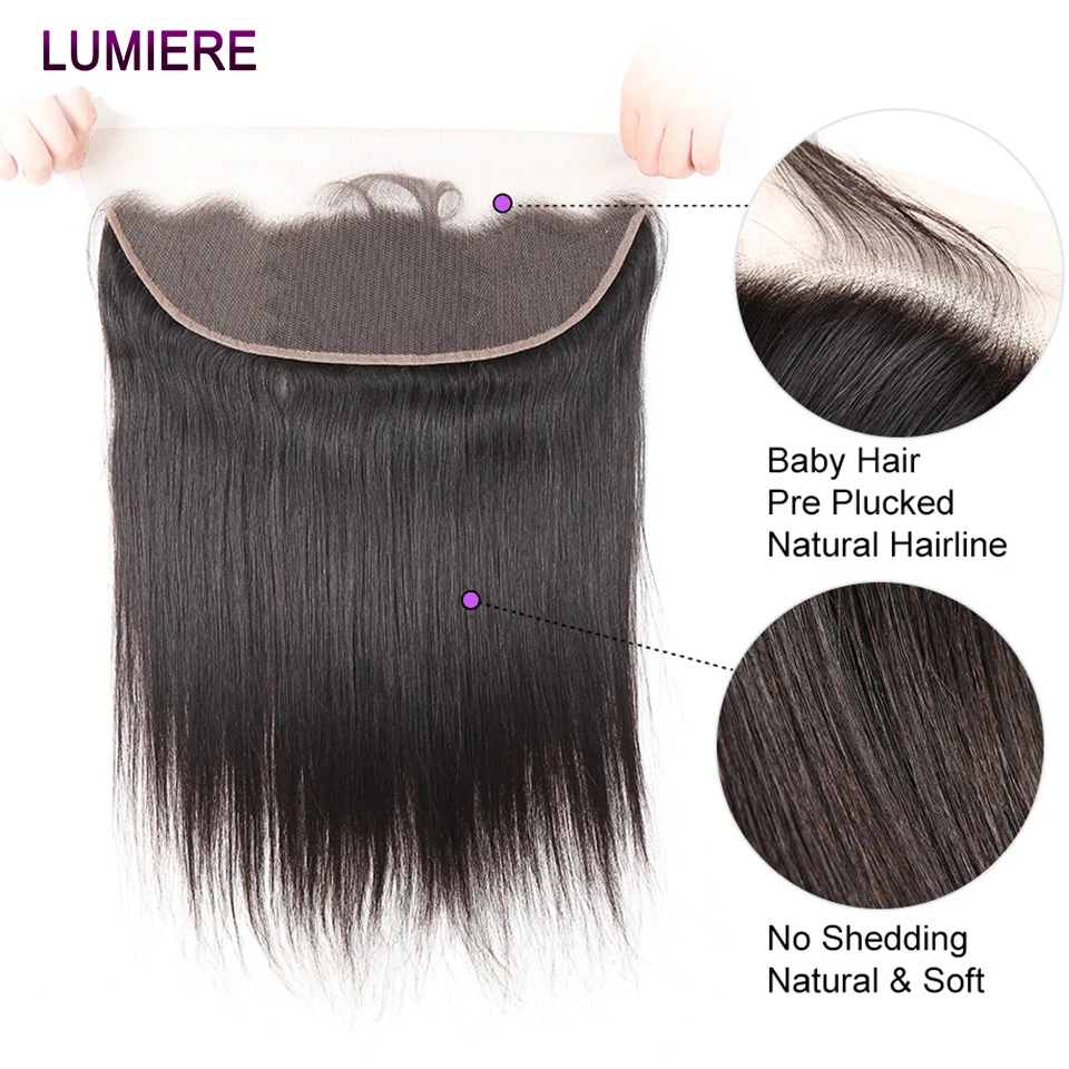 8-24Inch HD Transparent Lace Frontal Closure Only Brazilian Bone Straight Human Hair 13x4 Lace Frontal 4x4 5x5 6X6 Closure