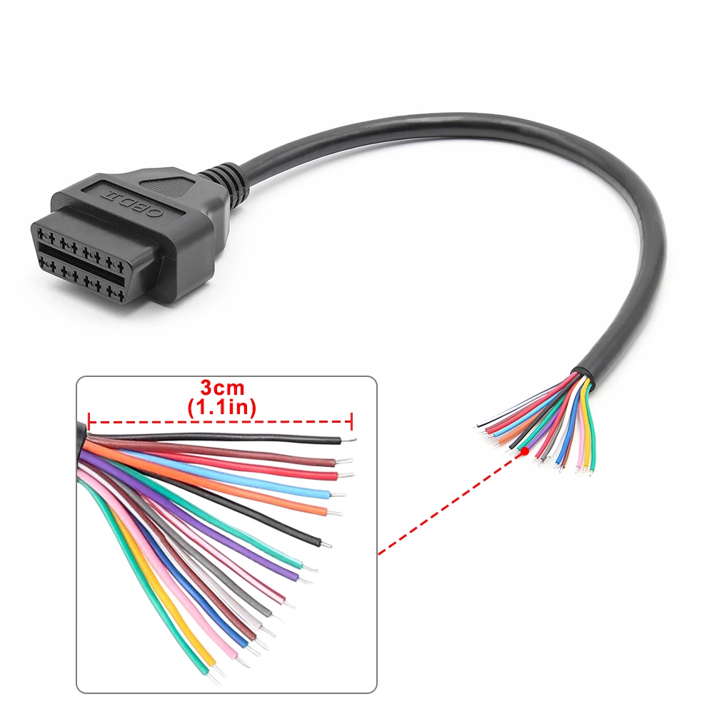 Cavo Prolunga OBD2 Maschio-Femmina 30 Cm - Adattatore Diagnostico 16 Pin Per Auto E Camion - Connettore In Rame Stagnato - 2