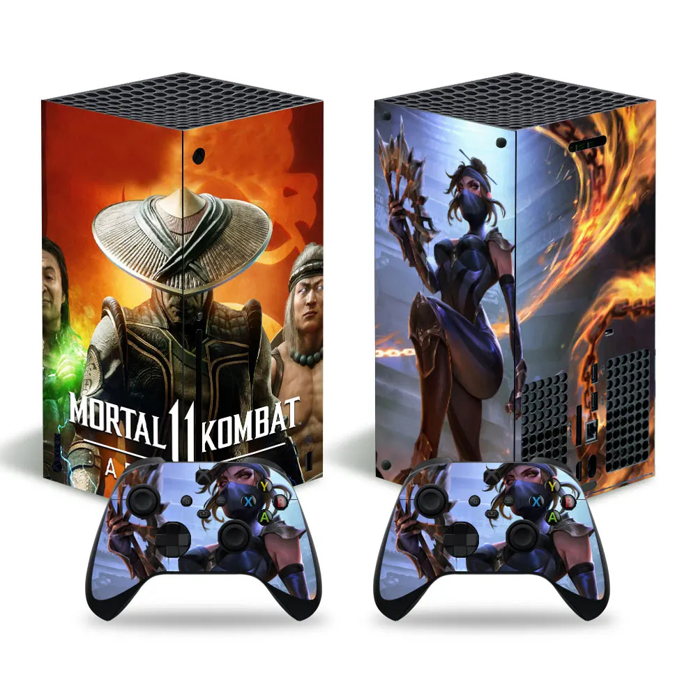 

Стильная Кожаная наклейка MORTAL KOMBAT, наклейка для консоли Xbox серии X и 2 контроллеров Xbox серии X, Виниловая наклейка