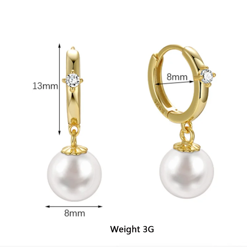 WANTME 925 Sterling Silver Fashion Korean Synthetic Pearl Tassel Drop Earrings Women Elegant Chic Huggies Jewelry Accessorie silver earrings womens earrings silver dangle earrings