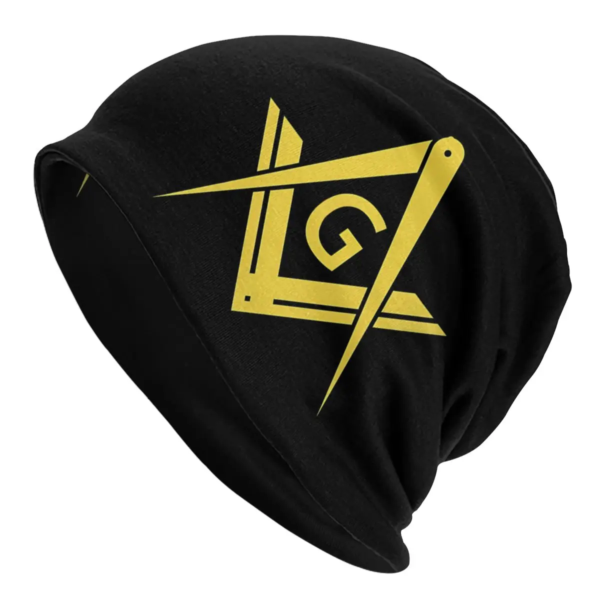 

Square Compass Gold Modern Masonic Freemason Unisex Bonnet Thin Hiking Hats Skullies Hat Breathable Caps