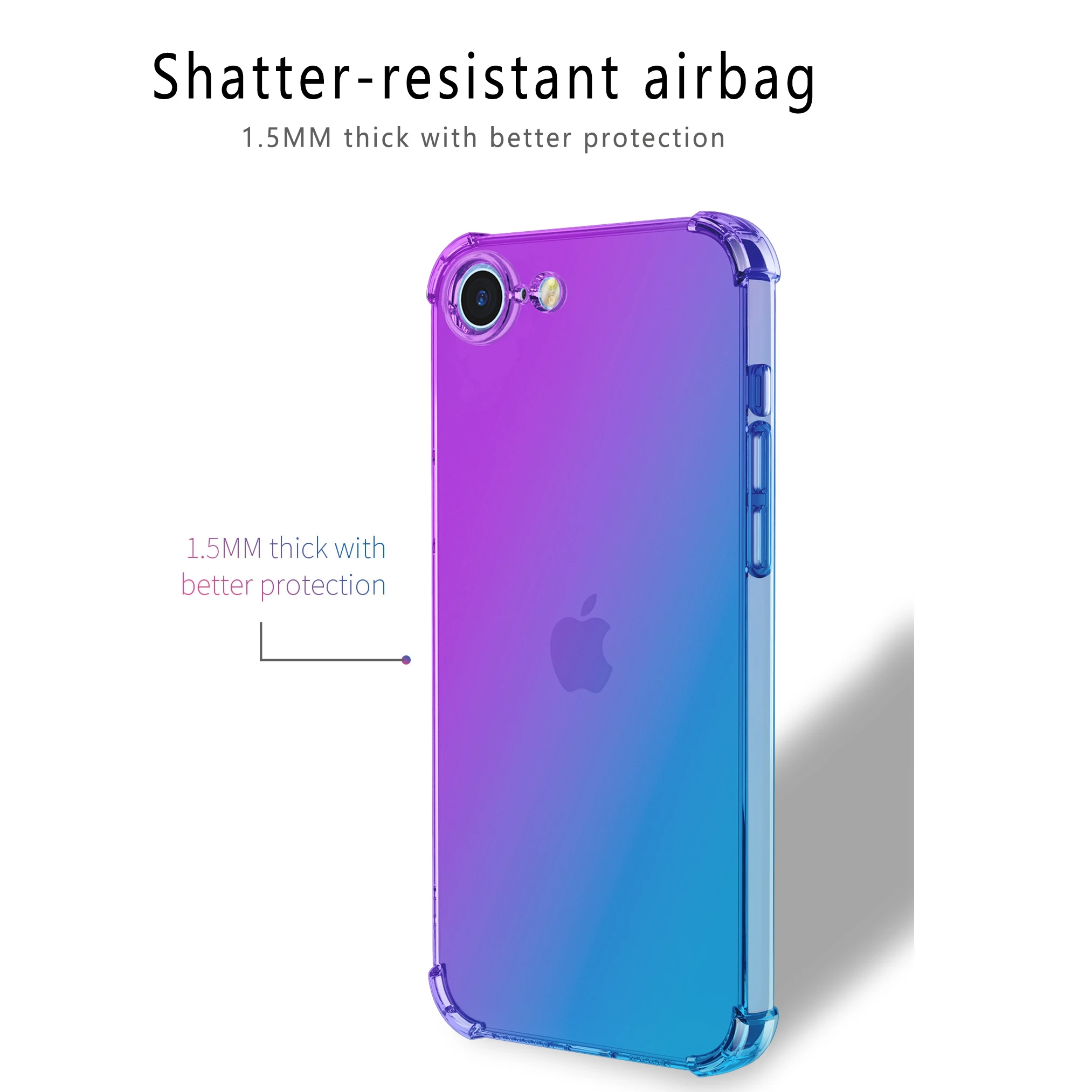 Gradient Airbag TPU Shockproof Protective Phone Case Cover