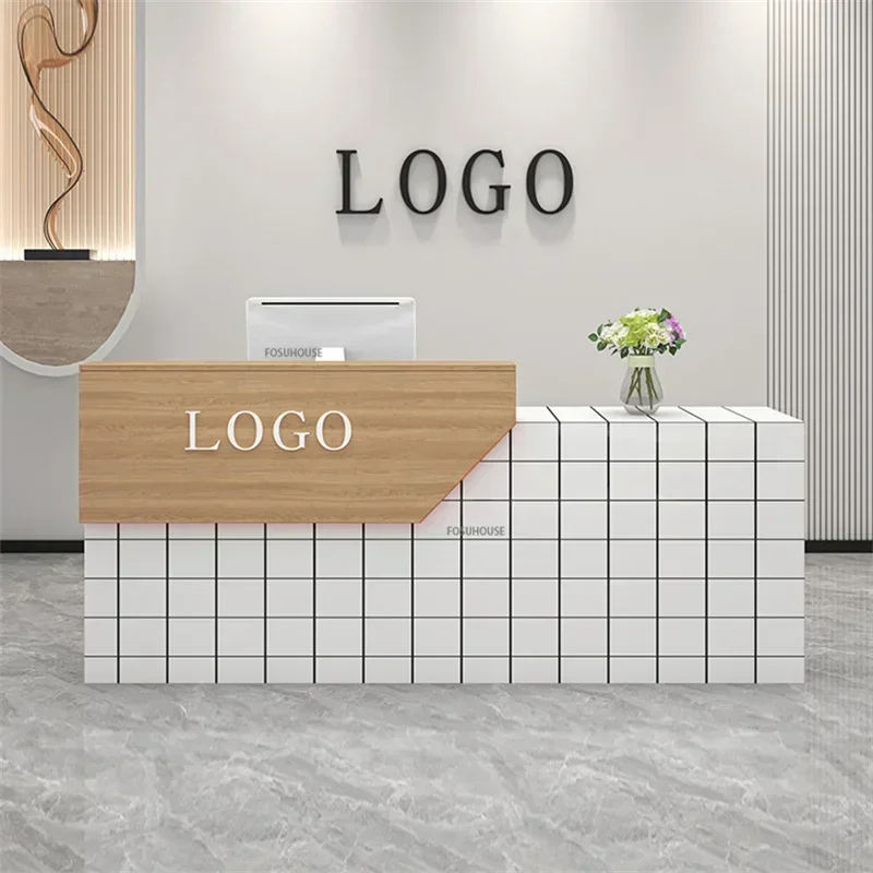 Modern Clothing Store Beauty Salon Barber Shop Checkout Counter Minimalist Company Front Desk Reception Desks Bar Counter Table