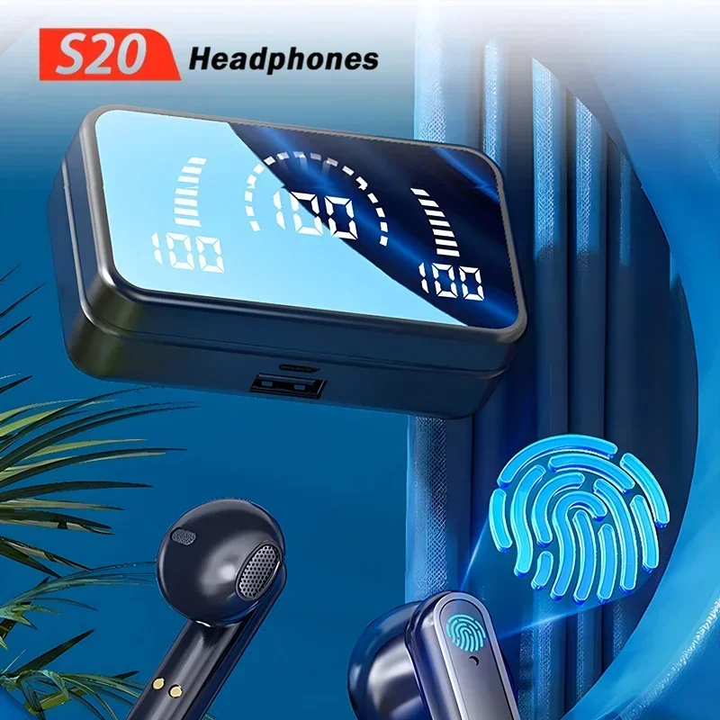 TWS S20 Earphones Bluetooth Wireless Earphones High-Fidelity Stereo Sports Gaming Waterproof Bluetooth Earphones 2