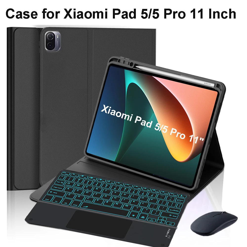Funda para Xiaomi Pad 5 11 pulgadas, funda para teclado Bluetooth para Xiaomi Pad 5 Pro 11 pulgadas