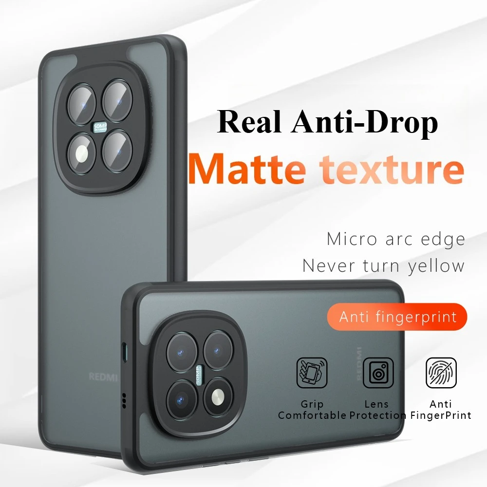 Luxury Armor Frosted Matte Transparent Acrylic Shockproof Phone Case