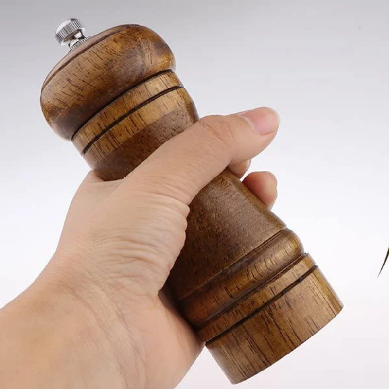 Wooden Kitchen Pepper Grinder Manual Pepper Mill Ceramic Core 5/8/10&Prime; Flavouring Bottle Restaurant Salt and Grinder