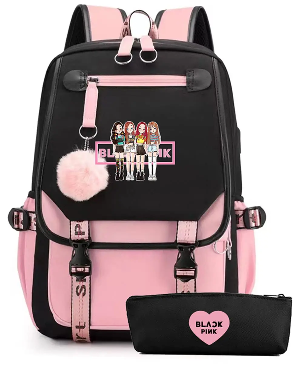

Unisex Bangtan boys Laptop Backpack Middle School Students Bookbag Outdoor Daypack for Girls Boys School (PP)