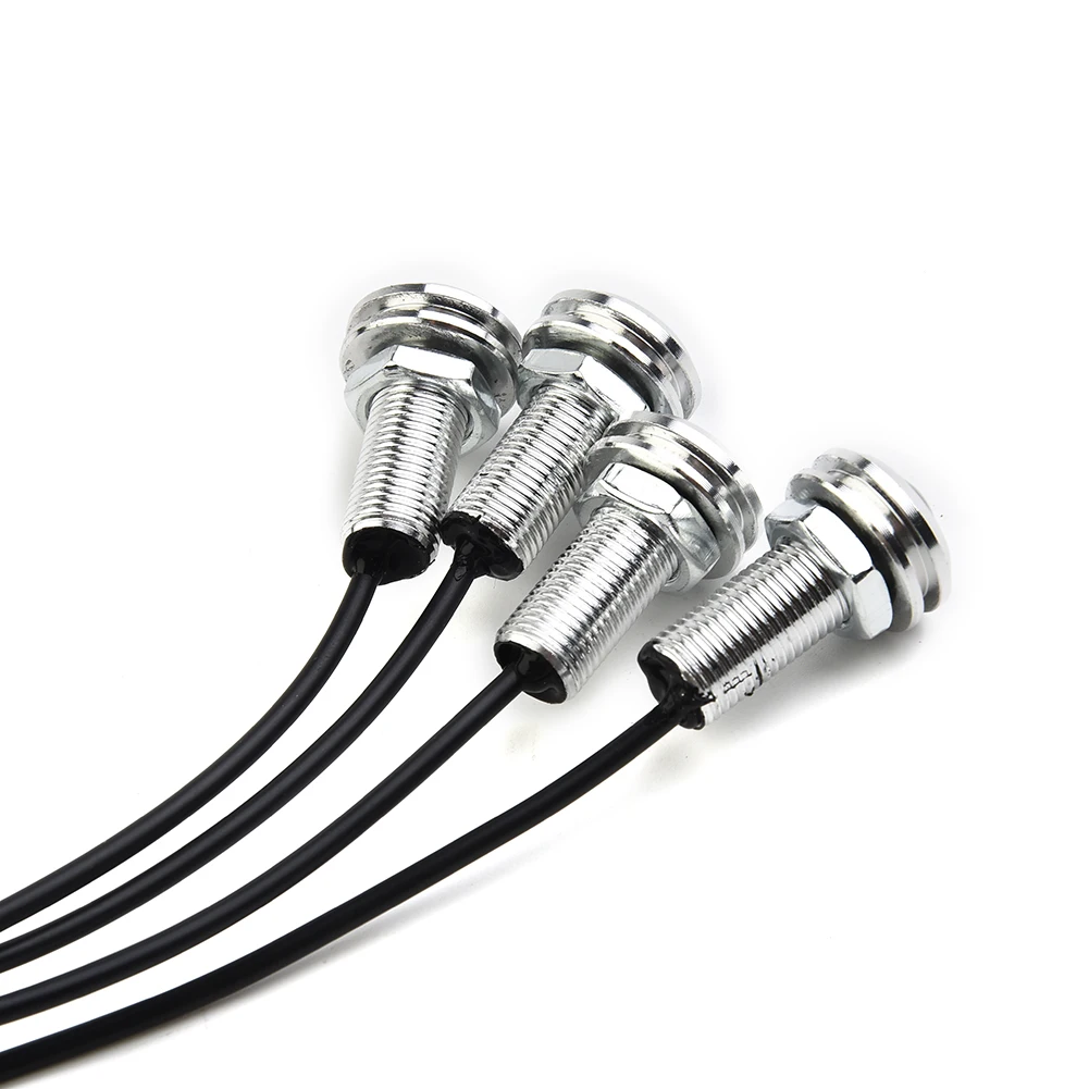 4Pcs Marine Boat LED Light Blue Stern Light Round LED Tail Lamp Silver Waterproof Underwater Runner Side Marker Lights