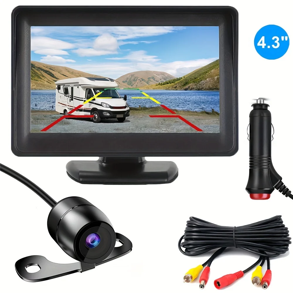 

4.3" Backup Camera Rear View Monitor Kit LCD Display Rear View Reverse Camera Parking For Pickup Car SUV Van